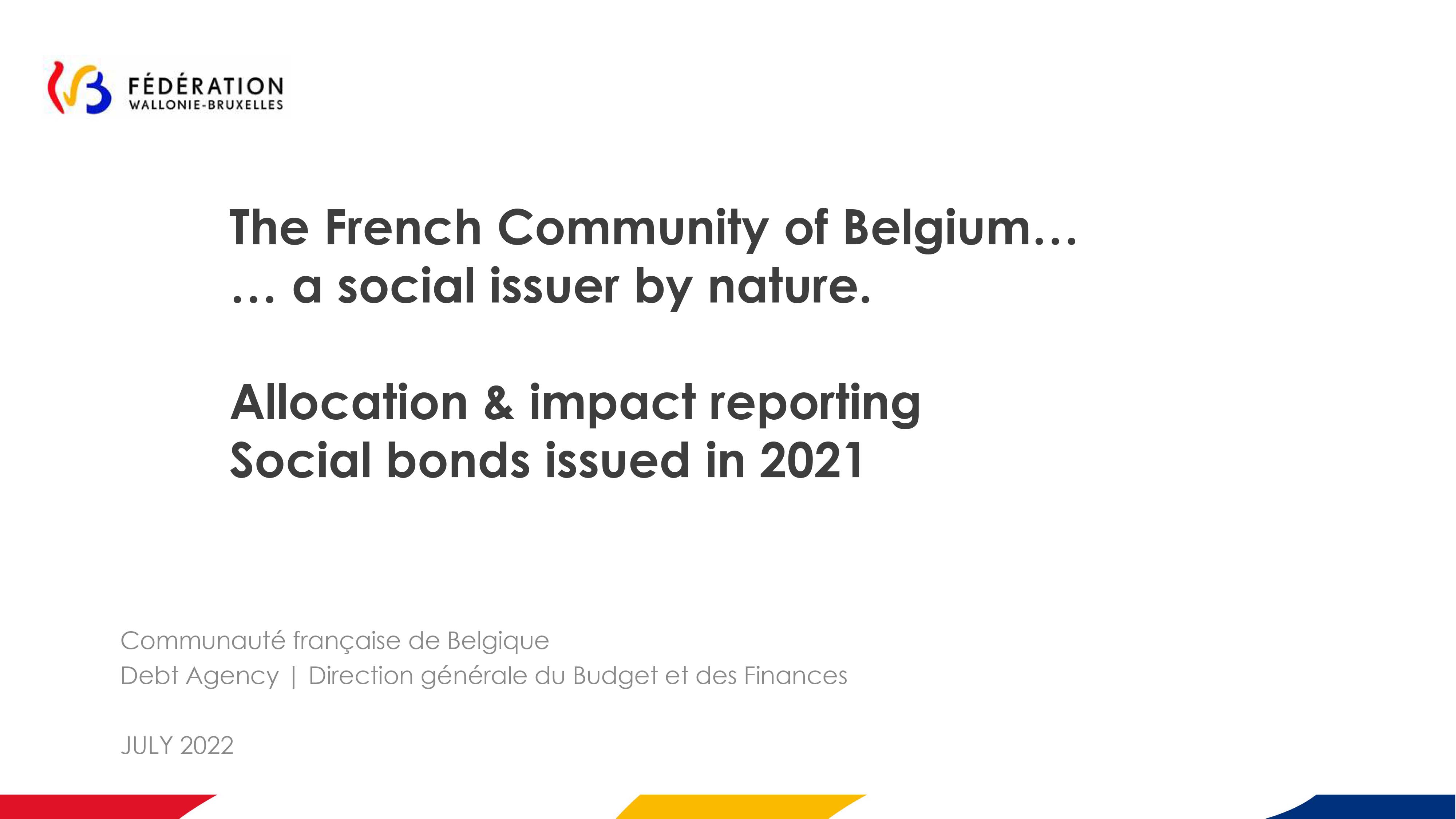 Allocation & impact reporting Social bonds issued in 2021